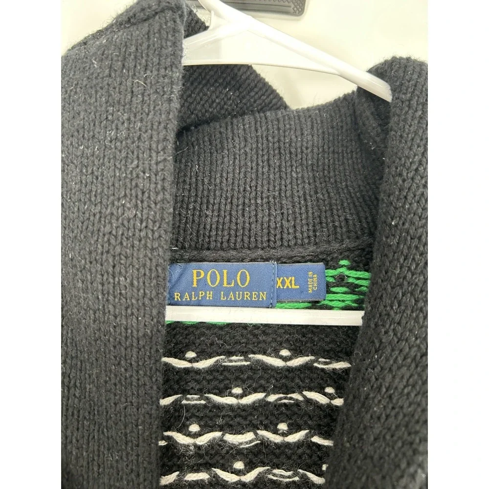 Polo Ralph Lauren Shawl Collar Sweater 2XL Snowflake‎ Pullover Cashmere Angora